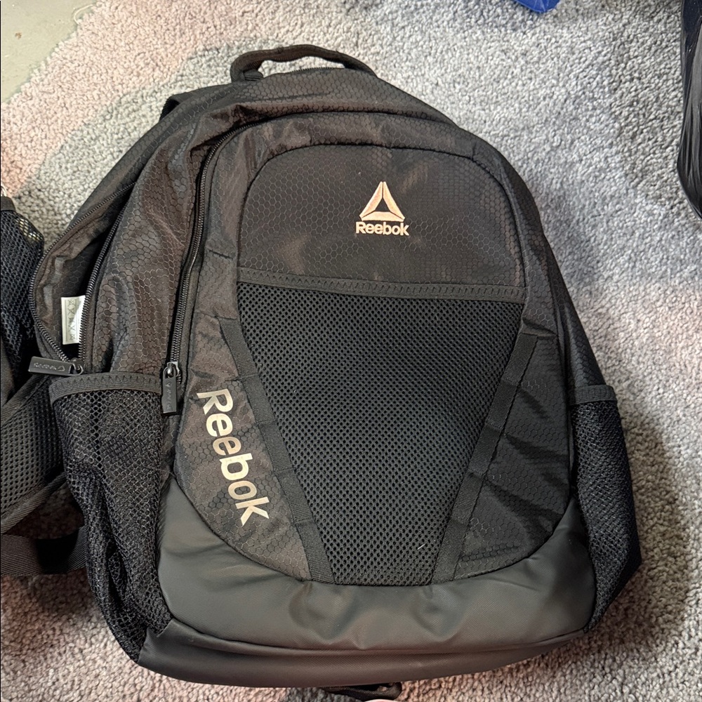 Reebok Black Backpack with Mesh Front Panel